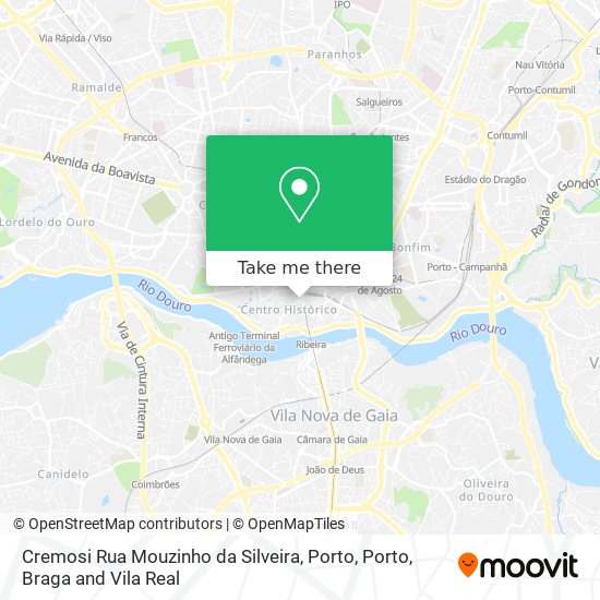 Cremosi Rua Mouzinho da Silveira, Porto map