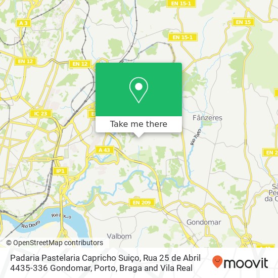 Padaria Pastelaria Capricho Suiço, Rua 25 de Abril 4435-336 Gondomar map