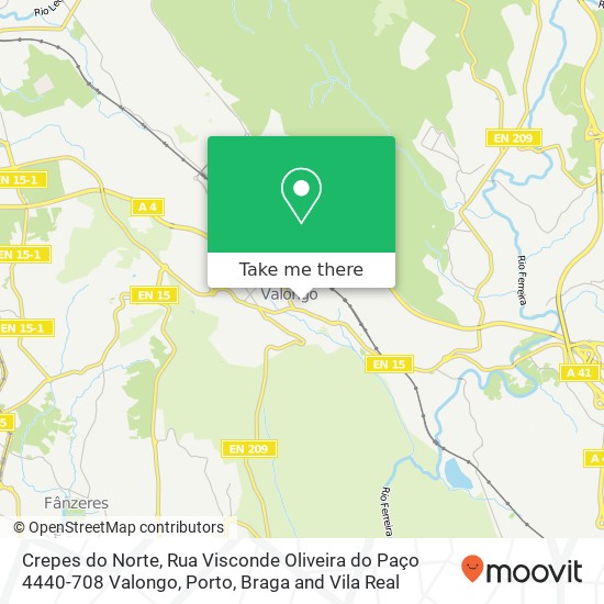 Crepes do Norte, Rua Visconde Oliveira do Paço 4440-708 Valongo map