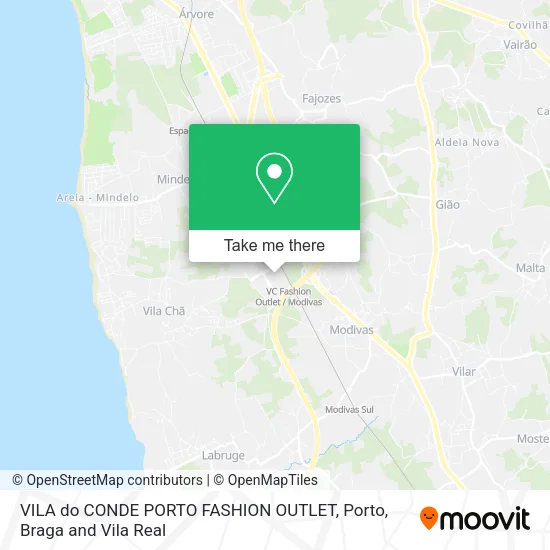 VILA do CONDE PORTO FASHION OUTLET map