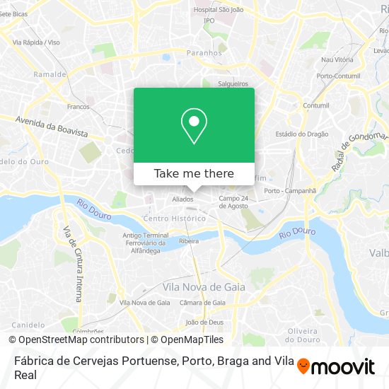 Fábrica de Cervejas Portuense mapa