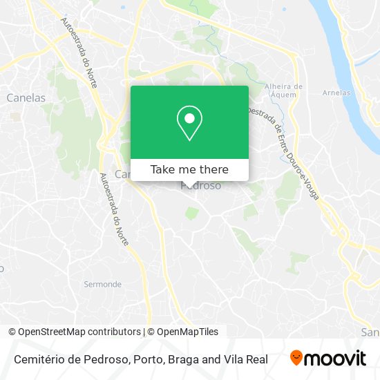 Cemitério de Pedroso mapa