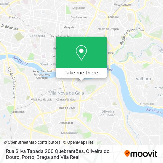 Rua Silva Tapada 200 Quebrantões, Oliveira do Douro mapa