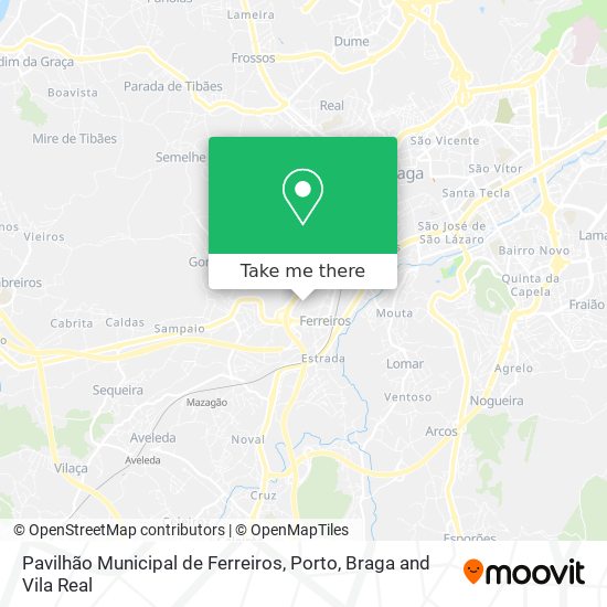 Pavilhão Municipal de Ferreiros mapa