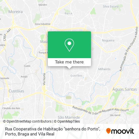 Rua Cooperativa de Habitação "senhora do Porto" mapa