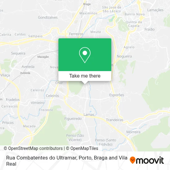 Rua Combatentes do Ultramar mapa