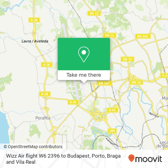 Wizz Air flight W6 2396 to Budapest map