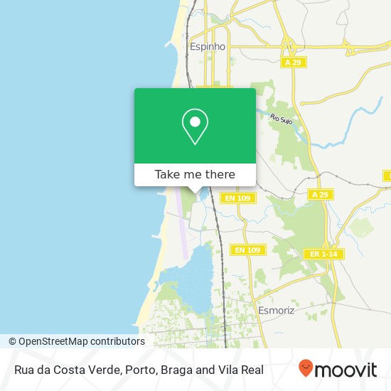 Rua da Costa Verde map