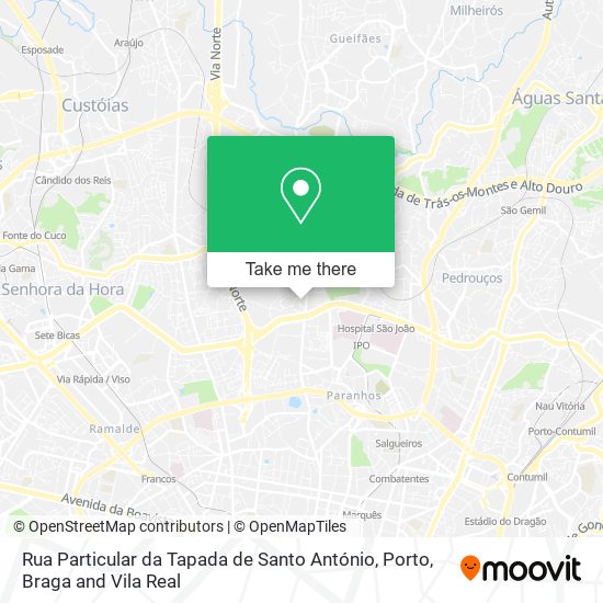 Rua Particular da Tapada de Santo António mapa