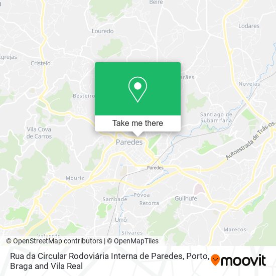 Rua da Circular Rodoviária Interna de Paredes map