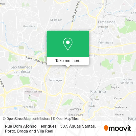 Rua Dom Afonso Henriques 1537, Águas Santas map