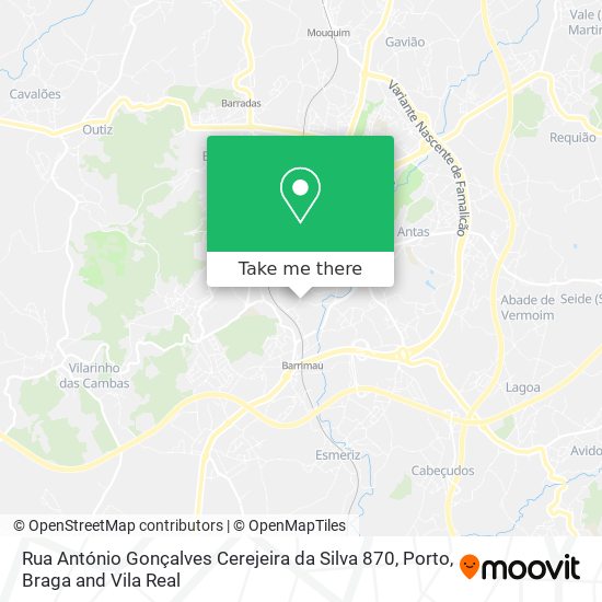 Rua António Gonçalves Cerejeira da Silva 870 mapa