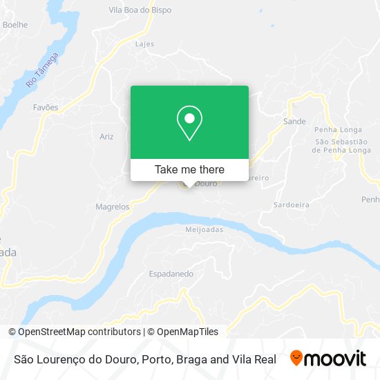 São Lourenço do Douro mapa