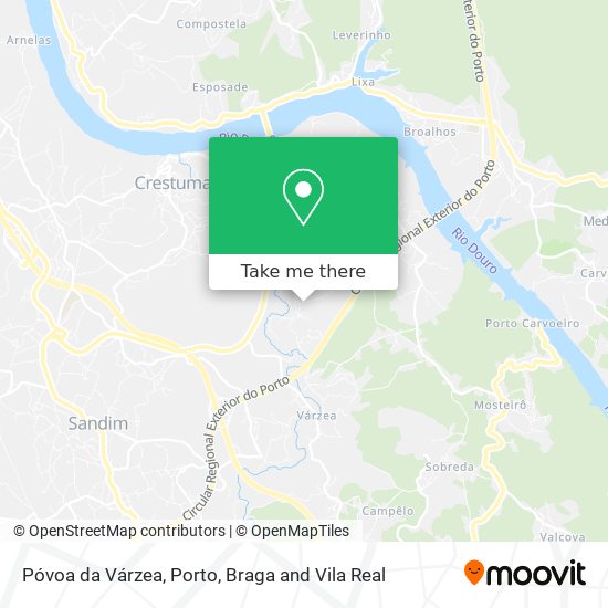 Póvoa da Várzea mapa