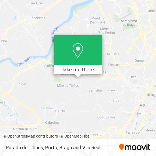 Parada de Tibães mapa