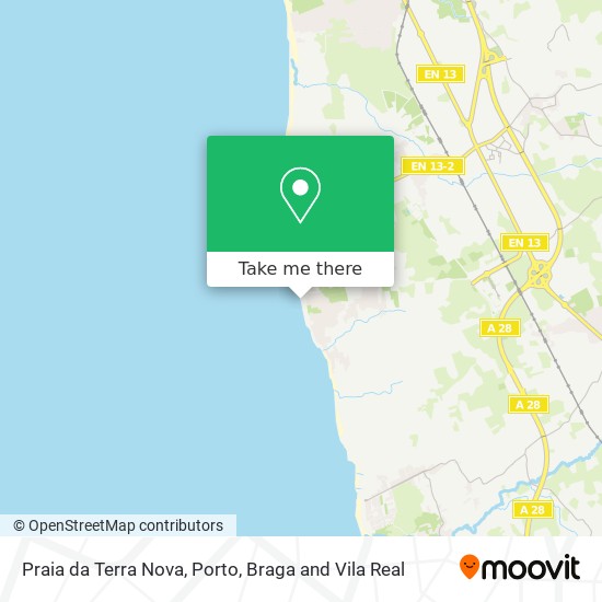 Praia da Terra Nova mapa