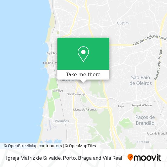 Igreja Matriz de Silvalde mapa
