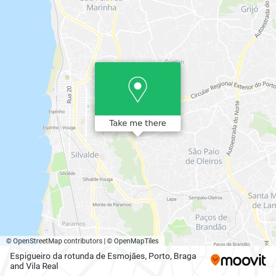 Espigueiro da rotunda de Esmojães mapa