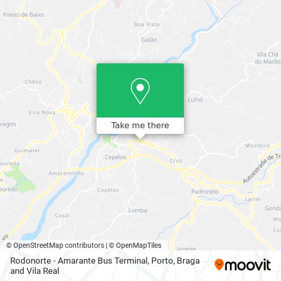 Rodonorte - Amarante Bus Terminal map