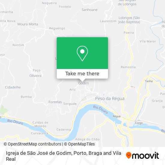 Igreja de São José de Godim mapa