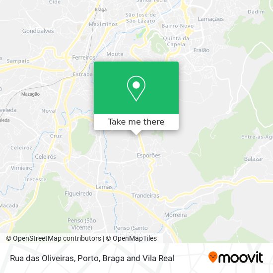 Rua das Oliveiras mapa