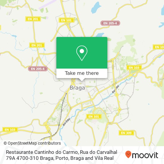 Restaurante Cantinho do Carmo, Rua do Carvalhal 79A 4700-310 Braga map