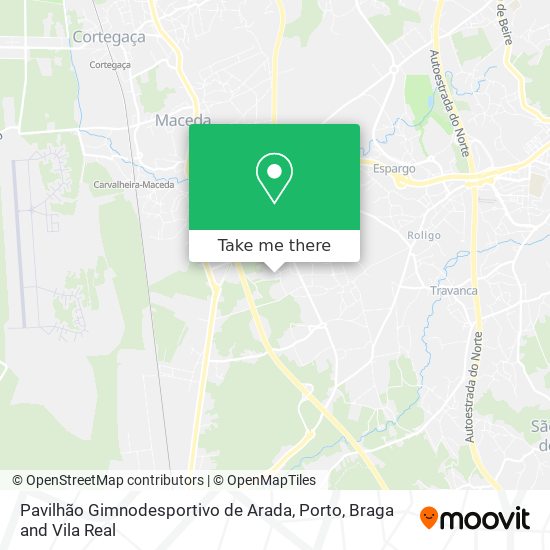 Pavilhão Gimnodesportivo de Arada map