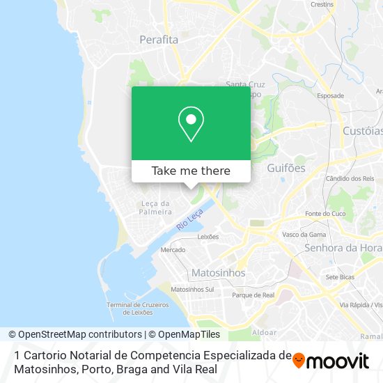 1 Cartorio Notarial de Competencia Especializada de Matosinhos mapa