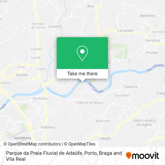 Parque da Praia Fluvial de Adaúfe map