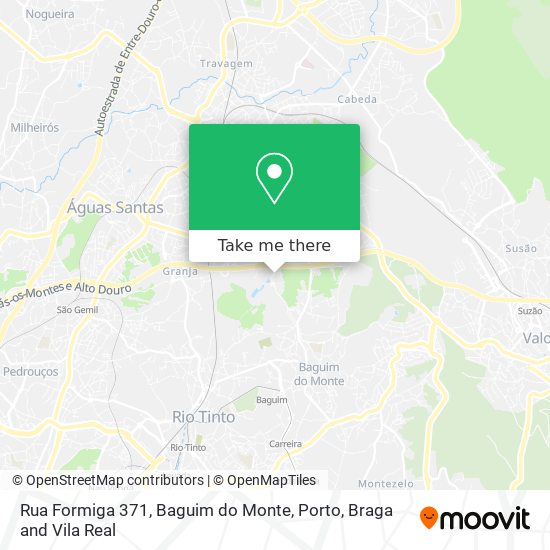 Rua Formiga 371, Baguim do Monte map