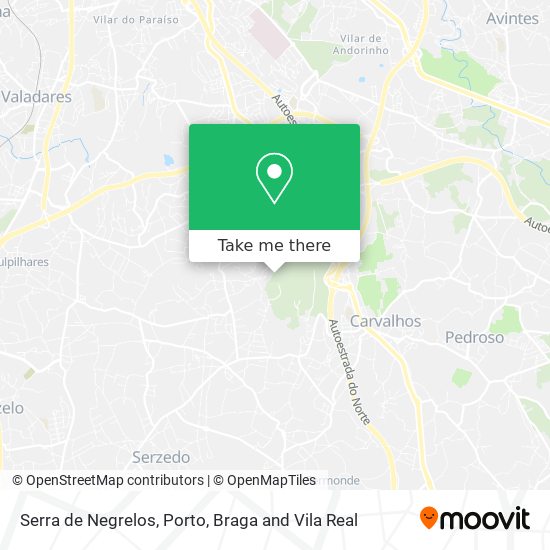 Serra de Negrelos mapa