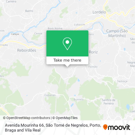 Avenida Mourinha 66, São Tomé de Negrelos mapa