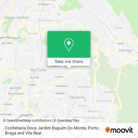 Confeitaria Doce Jardim Baguim Do Monte mapa