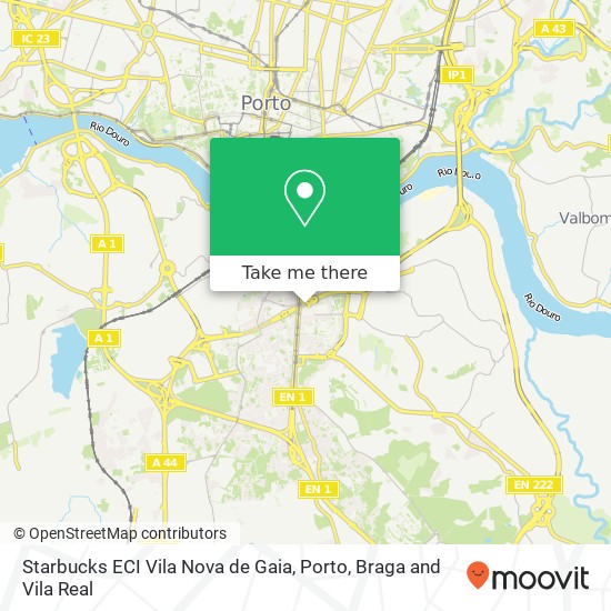 Starbucks ECI Vila Nova de Gaia map