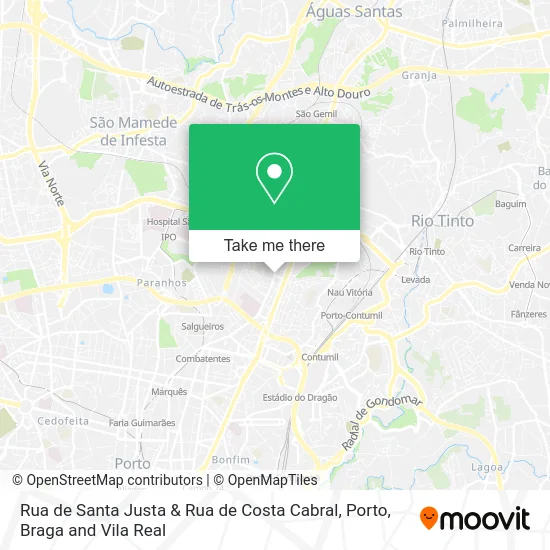 Rua de Santa Justa & Rua de Costa Cabral map