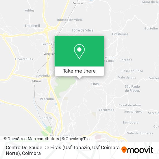 Centro De Saúde De Eiras (Usf Topázio, Usf Coimbra Norte) mapa