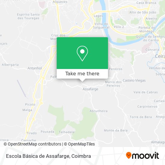 Escola Básica de Assafarge mapa