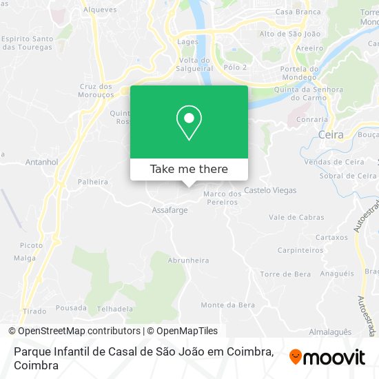 Parque Infantil de Casal de São João em Coimbra mapa