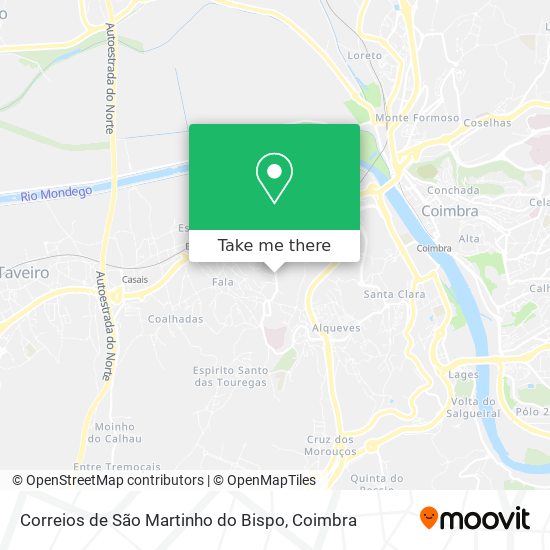 Correios de São Martinho do Bispo mapa