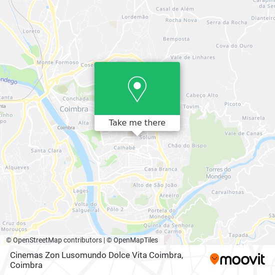 Cinemas Zon Lusomundo Dolce Vita Coimbra mapa