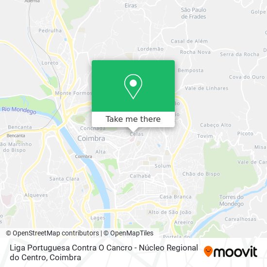 Liga Portuguesa Contra O Cancro - Núcleo Regional do Centro map
