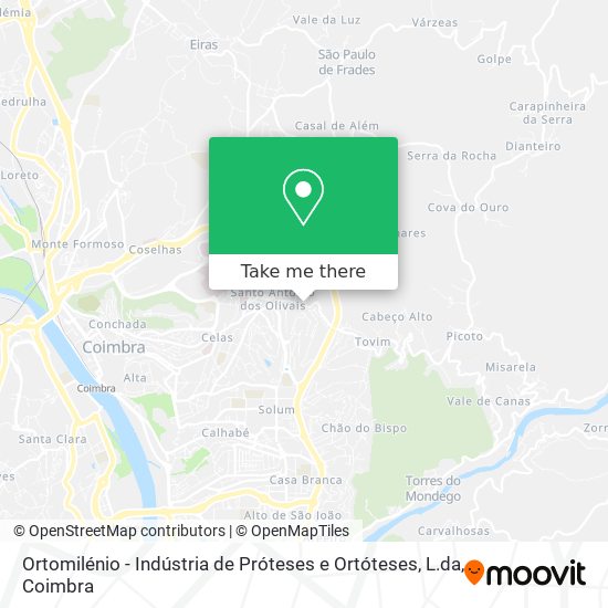 Ortomilénio - Indústria de Próteses e Ortóteses, L.da map