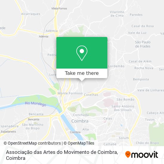 Associação das Artes do Movimento de Coimbra mapa