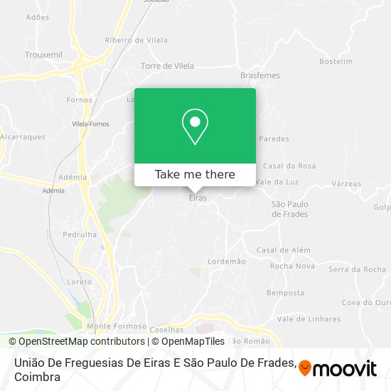 União De Freguesias De Eiras E São Paulo De Frades mapa