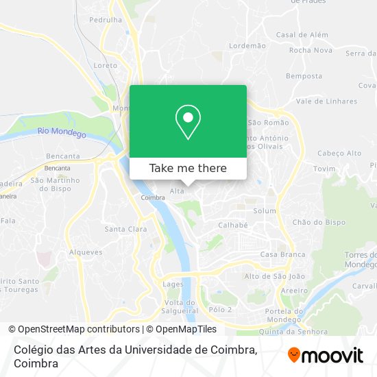 Colégio das Artes da Universidade de Coimbra map