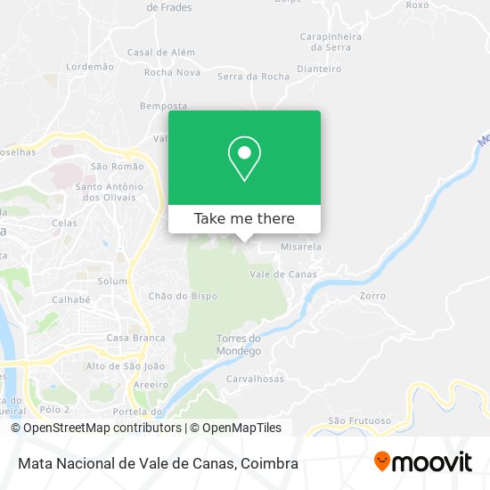 Mata Nacional de Vale de Canas map