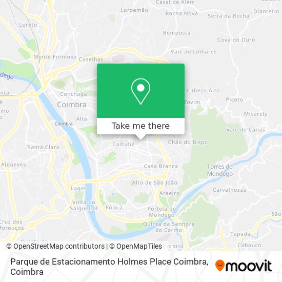 Parque de Estacionamento Holmes Place Coimbra mapa