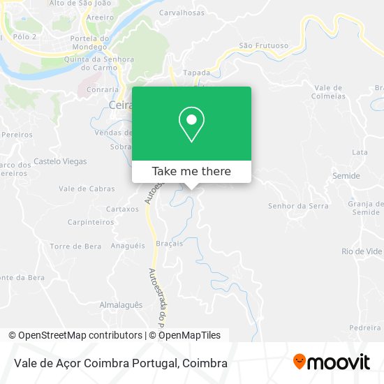 Vale de Açor Coimbra Portugal map