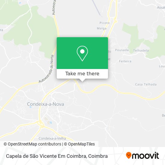 Capela de São Vicente Em Coimbra mapa