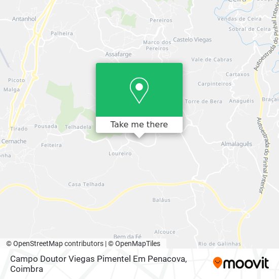 Campo Doutor Viegas Pimentel Em Penacova map